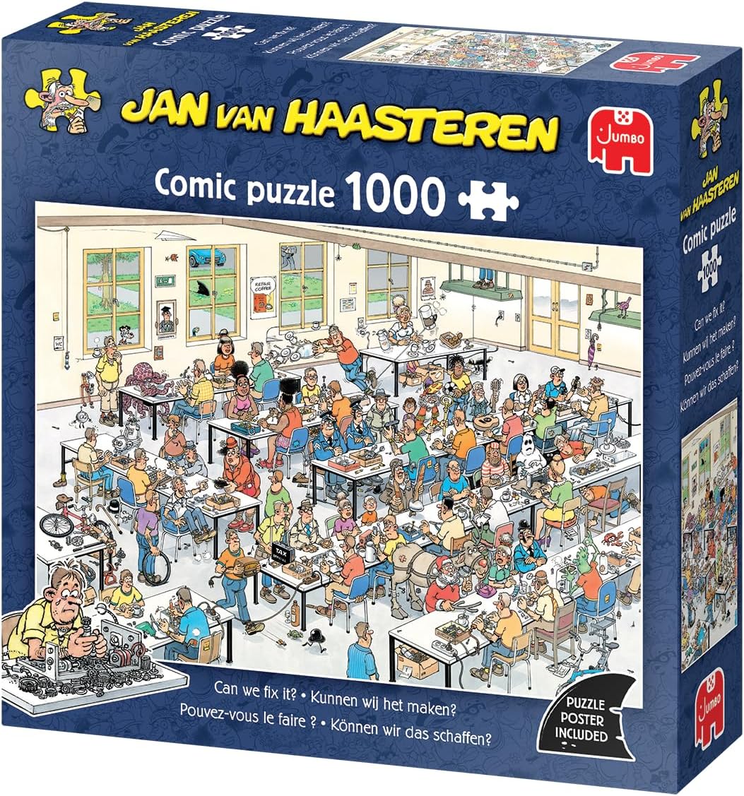 Jan van Haasteren – Können Wir Das Schaffen? – 1000 Teile Puzzle für Erwachsene – Großes 1000-Teile-Puzzle – 100% Recycelter Karton – Unterhaltsames Denkspiel für Erwachsene – 68 x 49 cm