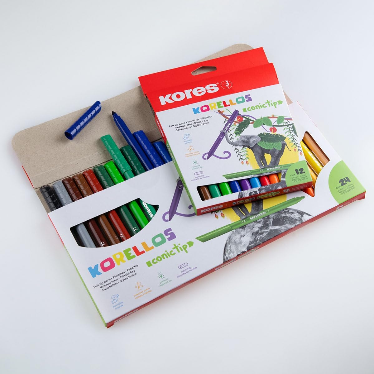 Kores – Conical Tip Markers – 12 Pack (729043)