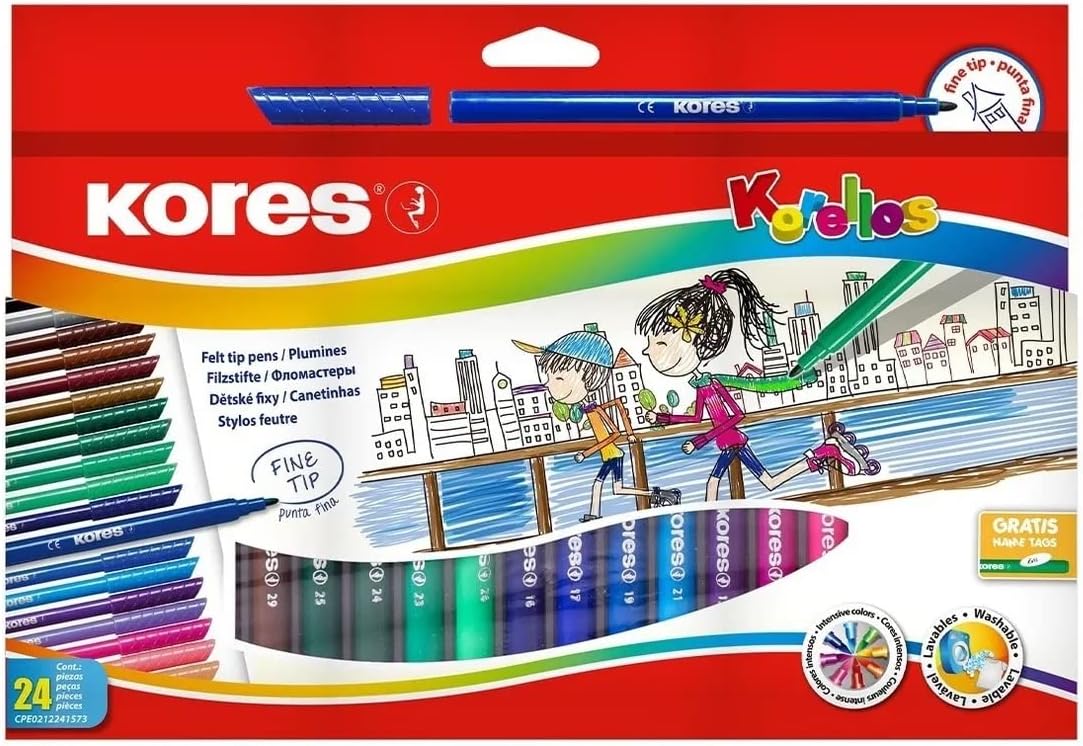 Kores – Conical Tip Markers – 24 Pack (729044)