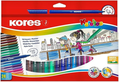 Kores – Conical Tip Markers – 24 Pack (729044)