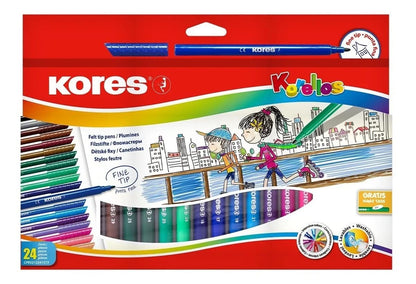 Kores – Conical Tip Markers – 24 Pack (729044)