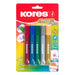 Kores - Glitterlijmstiften voor kinderen, veilig en niet giftig voor kunst en handwerk, precisiepunten, verpakking van 5 kleuren x 10,5 ml