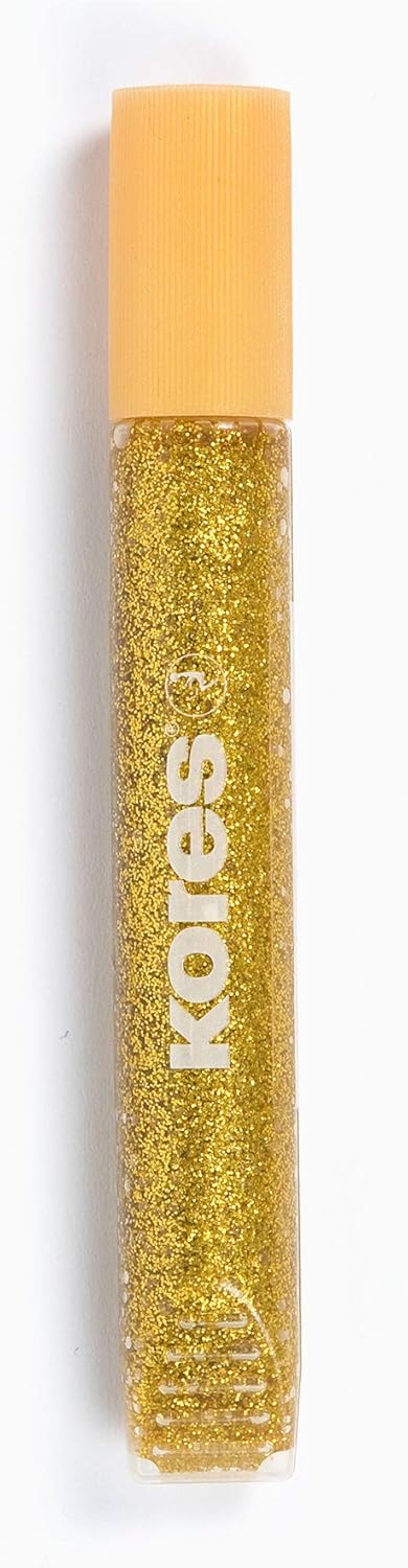 Kores - Glitterlijmstiften voor kinderen, veilig en niet giftig voor kunst en handwerk, precisiepunten, verpakking van 5 kleuren x 10,5 ml