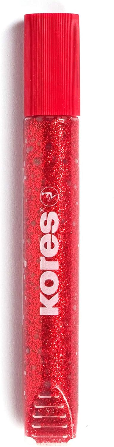 Kores - Glitterlijmstiften voor kinderen, veilig en niet giftig voor kunst en handwerk, precisiepunten, verpakking van 5 kleuren x 10,5 ml