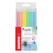 Kores Kolores Pastel 12 kleurpotloden, driehoekige vorm, pastel briefpapier - kleurpotloden met pasteltinten voor wit, donker en knutselpapier - Set van 12 verschillende kleuren, pak van 1