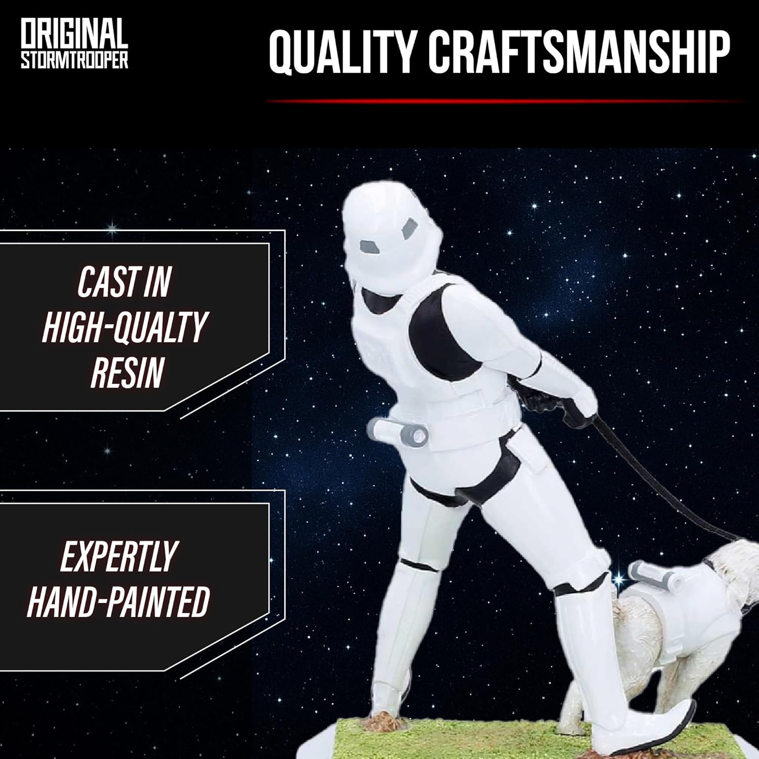 Nemesis Now Original Stormtrooper Man’s Best Friend Figurine 15.5cm – Star Wars Style Sci-Fi Collectible Statue with Dog, Hand Painted Figurine