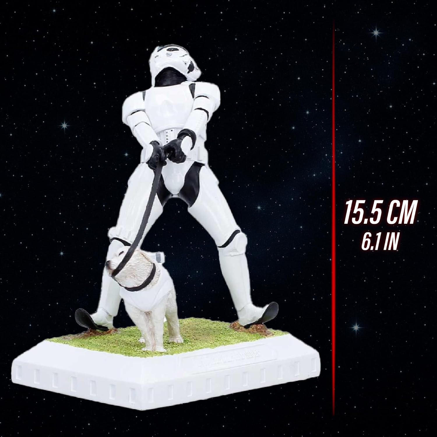 Nemesis Now Original Stormtrooper Man’s Best Friend Figurine 15.5cm – Star Wars Style Sci-Fi Collectible Statue with Dog, Hand Painted Figurine