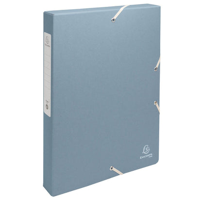 Exacompta - Ref 59339E - 1 Box with Elastic Bands Autentik - Made from Recycled Card 600 g/m2-4 cm Spine - 25 x 33 cm - for A4 Size documents - Random Colours - Delivered Fully Assembled