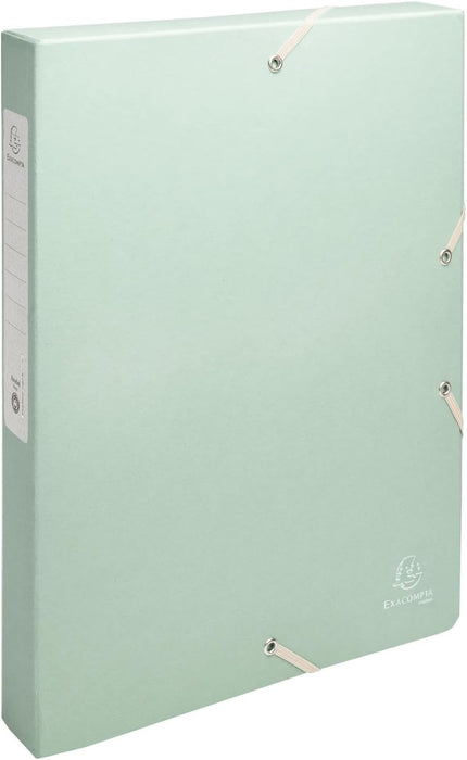 Exacompta - Ref 59339E - 1 Box with Elastic Bands Autentik - Made from Recycled Card 600 g/m2-4 cm Spine - 25 x 33 cm - for A4 Size documents - Random Colours - Delivered Fully Assembled
