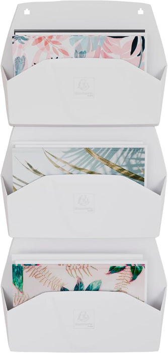 Exacompta - Ref 61113D - 1 Horizontal Wall sorter 1 Compartment AUTENTIK, Wall Display A4, Document Holder, Wall Basket - Dimensions: D 7.2 x W 38.2 x H 29 cm - White