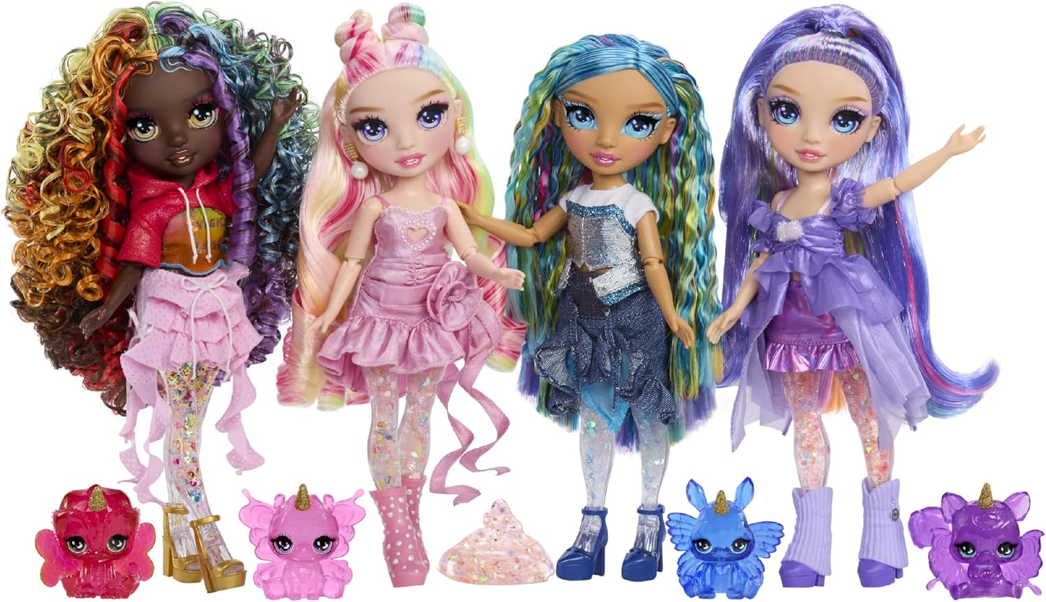 Rainbow High Rainbow Shimmers with Slime - Iris - 28cm Fashion Doll, Comes with a Slime Kit and a Pet Chameleon, Suitable for Children Ages 4+
