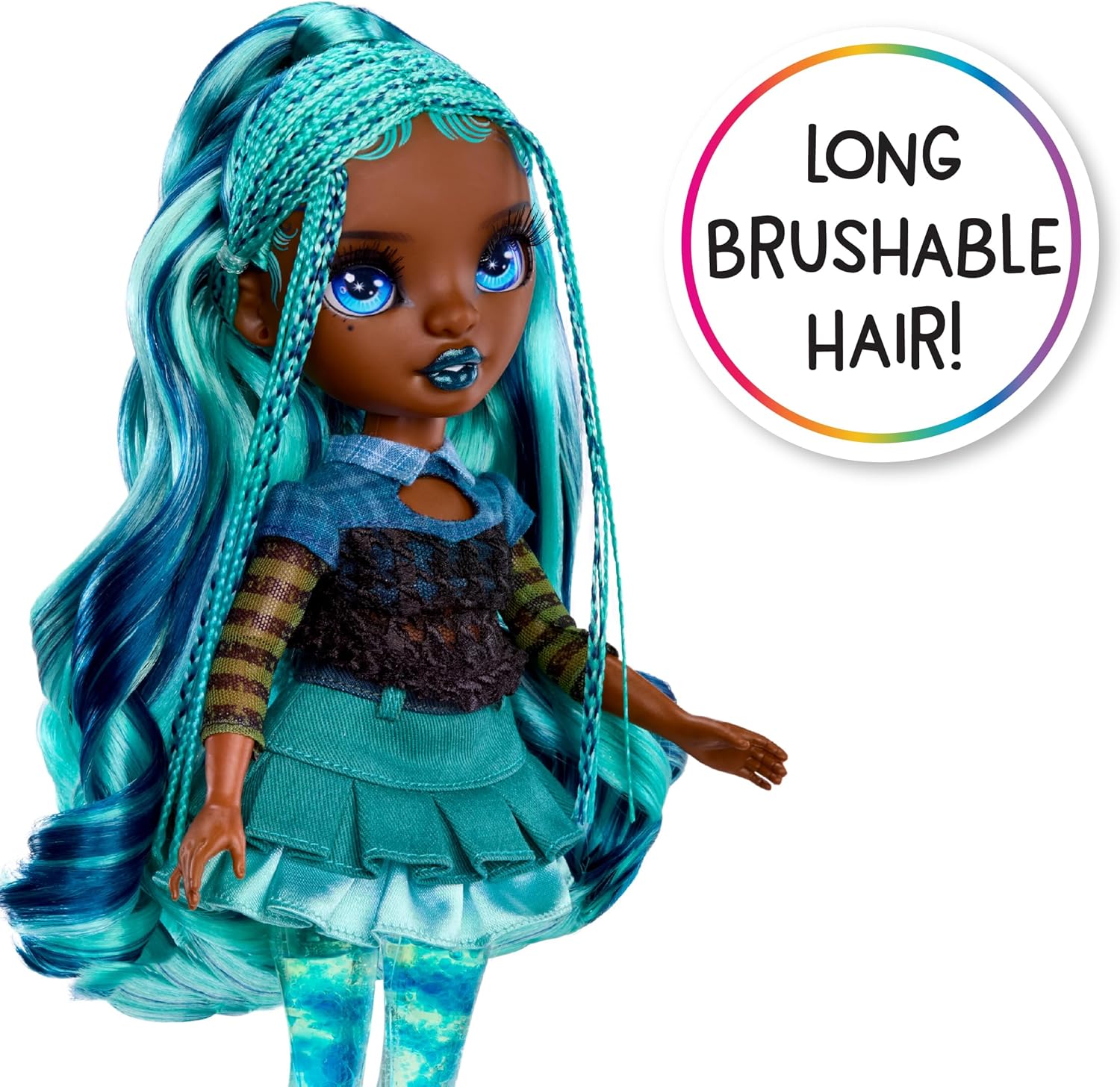 Rainbow High Sparkle & Shine Doll - Misty - 28cm Fashion Doll with Teal Blue Hair and Magic Bubbles in Legs, Colour, Style, Play, Collectable, For Children Ages 4 to 12+