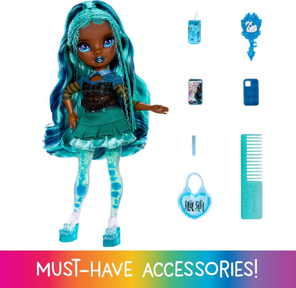 Rainbow High Sparkle & Shine Doll - Misty - 28cm Fashion Doll with Teal Blue Hair and Magic Bubbles in Legs, Colour, Style, Play, Collectable, For Children Ages 4 to 12+