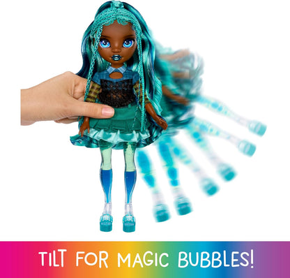 Rainbow High Sparkle & Shine Doll - Misty - 28cm Fashion Doll with Teal Blue Hair and Magic Bubbles in Legs, Colour, Style, Play, Collectable, For Children Ages 4 to 12+