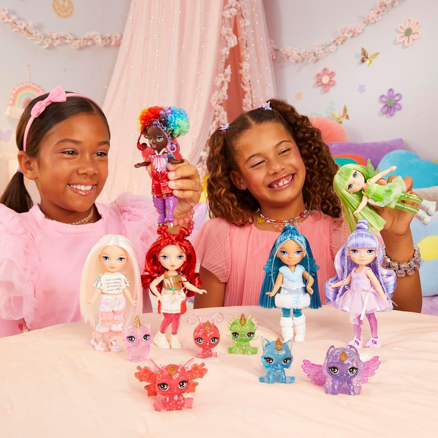 Rainbow High Littles Rainbow Fantasy Fairies & Pet - Astrid, Rainbow - 14cm Posable Small Doll & Fantasy Butterfly Pet with Interchangeable Fairy Wings, Cute Present for Children 4+