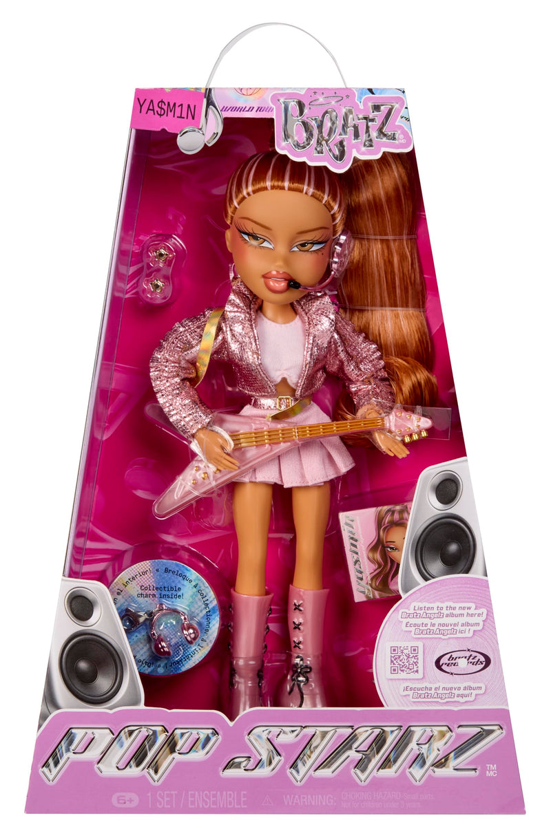 Bratz Pop Starz Yasmin - Muñeca de Moda con Encanto Coleccionable, Outfit y Accesorios Musicales