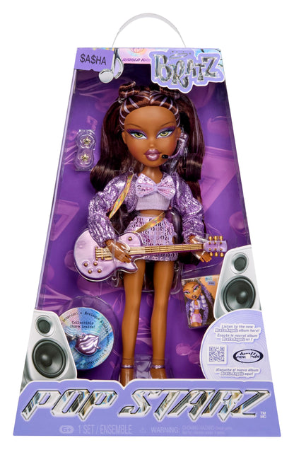 BRATZ Pop Starz Sasha - Fashion Doll with Collectable Charm, Outfit and Music Accessories