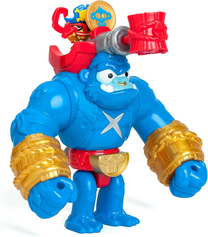 PIRATIX Gorilla Bros: Smash Jack – Articulated gorilla that attacks with its fists vertically and with a cannon, Includes 1 gorilla, 1 Piratix, 1 treasure and 1 projectile