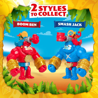 PIRATIX Gorilla Bros: Smash Jack – Articulated gorilla that attacks with its fists vertically and with a cannon, Includes 1 gorilla, 1 Piratix, 1 treasure and 1 projectile