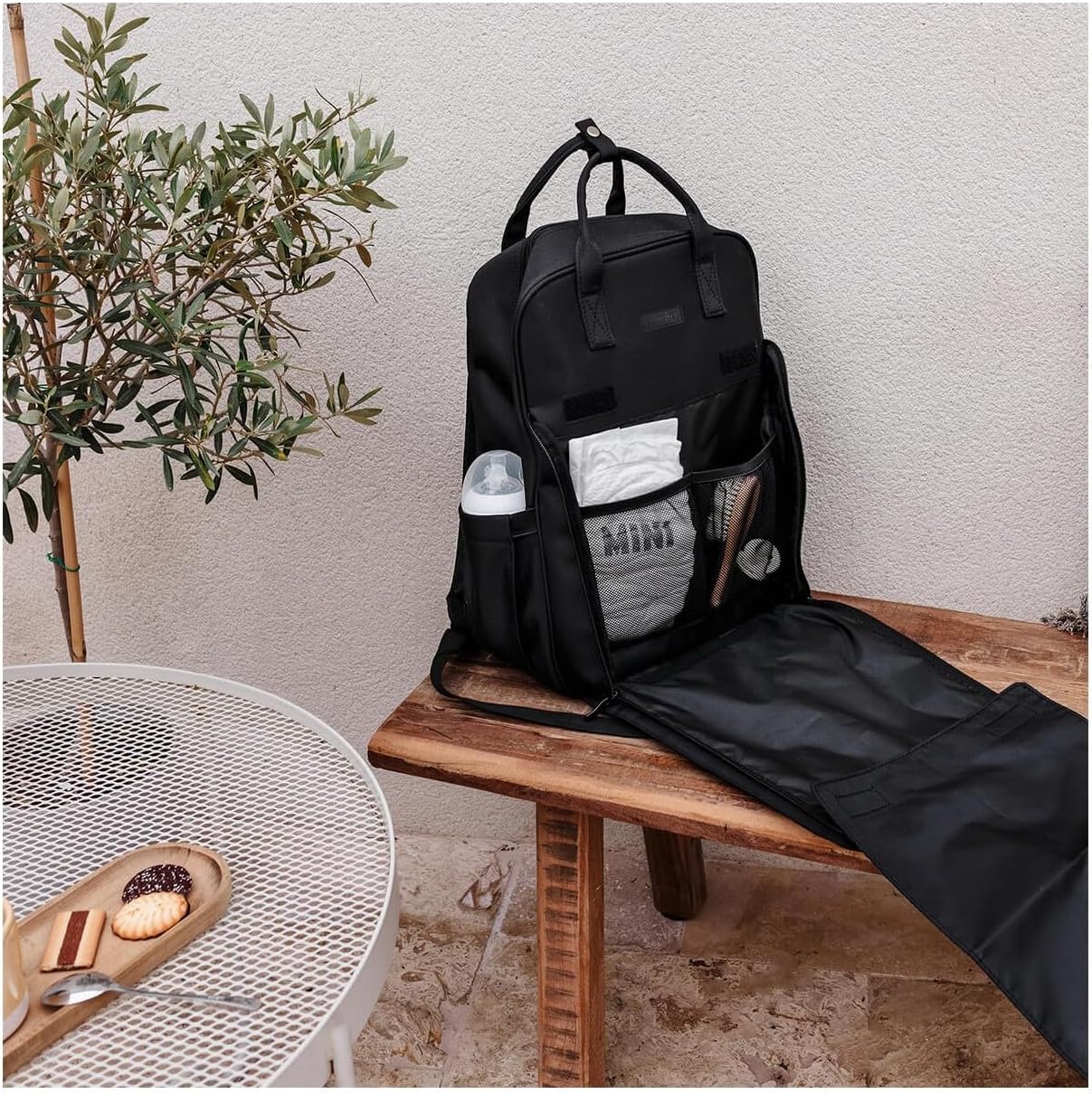 Tineo - Diaper Bag Backpack Quilt - Black