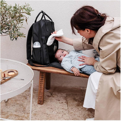 Tineo - Diaper Bag Backpack Quilt - Black