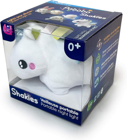 Pabobo - Shakies mini-pluche nachtlampje voor kinderen die worden ingeschakeld als je het beschermt 0+ - Schaf