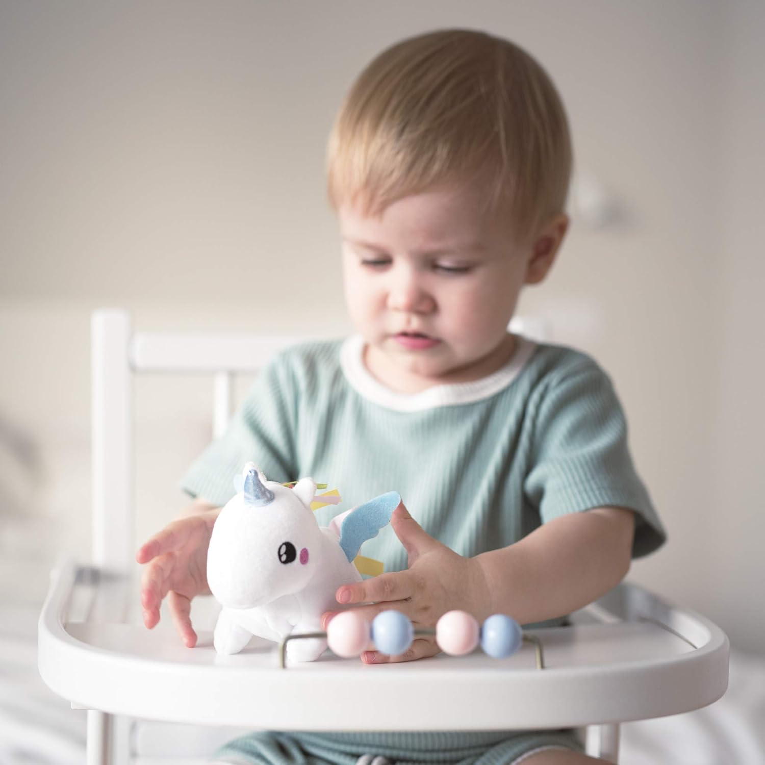 Pabobo - Shakies mini-pluche nachtlampje voor kinderen die worden ingeschakeld als je het beschermt 0+ - Schaf