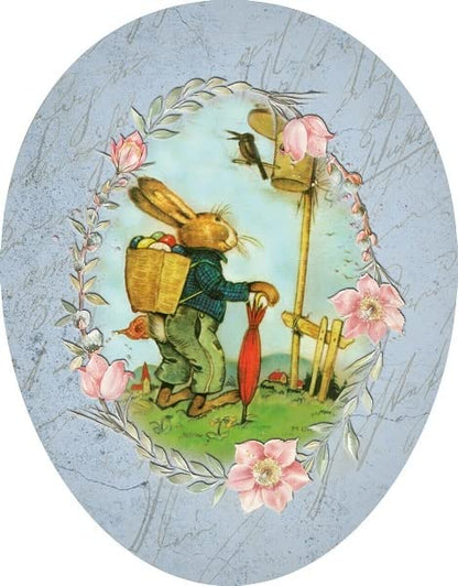 Nestler XXL Osterei zum Befüllen Größe 35cm - Handgemachte Eier aus Pappe mit Motiven - Liebevolles Ostergeschenk (Osterglück