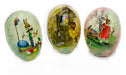 Nestler 3er Set Ostereier zum Befüllen Größe 15 cm - Handgemachte Eier aus Pappe in verschiedenen Größen - Motiv Vintage II - Liebevolles Ostergeschenk (15cm