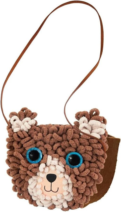 Naaiset voor het maken van een tas in berenvorm, 15 cm, inclusief draden, vulling en kunststof naald voor breien, vanaf 6 jaar, knutselset voor je kleintjes