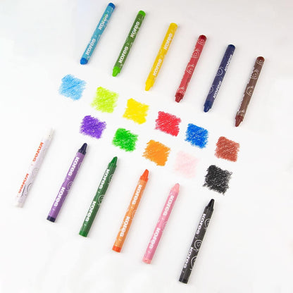 Kores waxstift Krayones, 3-hoekig, 12 kleuren