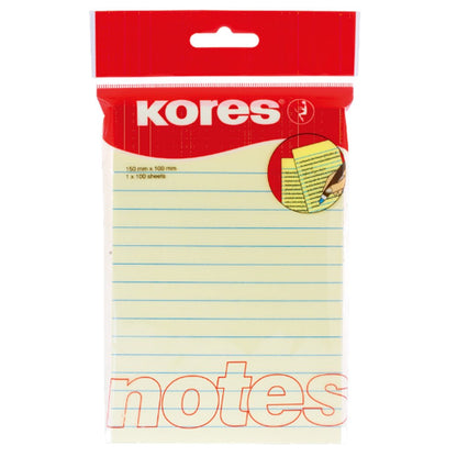 Kores - Geel gevoerde kleverige notities - gekleurde, zelfklevende notities, memoblok, vision board accessoires, notitieblok, schoolbenodigdheden, lerarenbenodigdheden, kantoorbenodigdheden