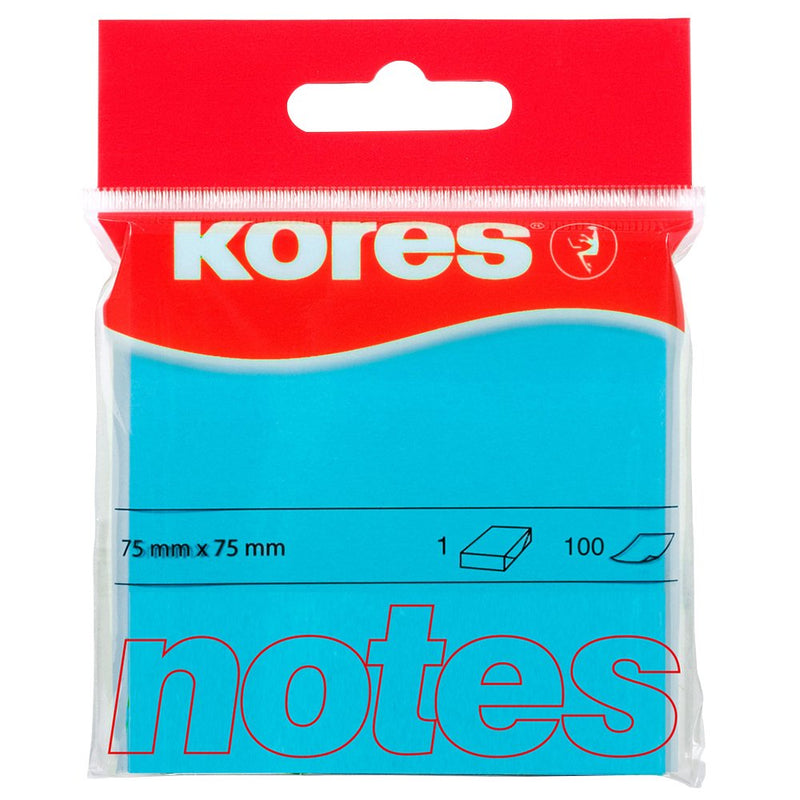 Kores N47078 notitieblokjes, 75 x 75 mm, 100 vellen, blauw
