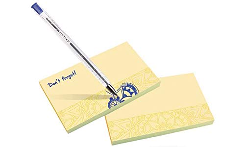 Kores - Mandala notitieblok, geel zelfklevend notitieblok, 125 x 75 mm, verpakking met 100 vellen