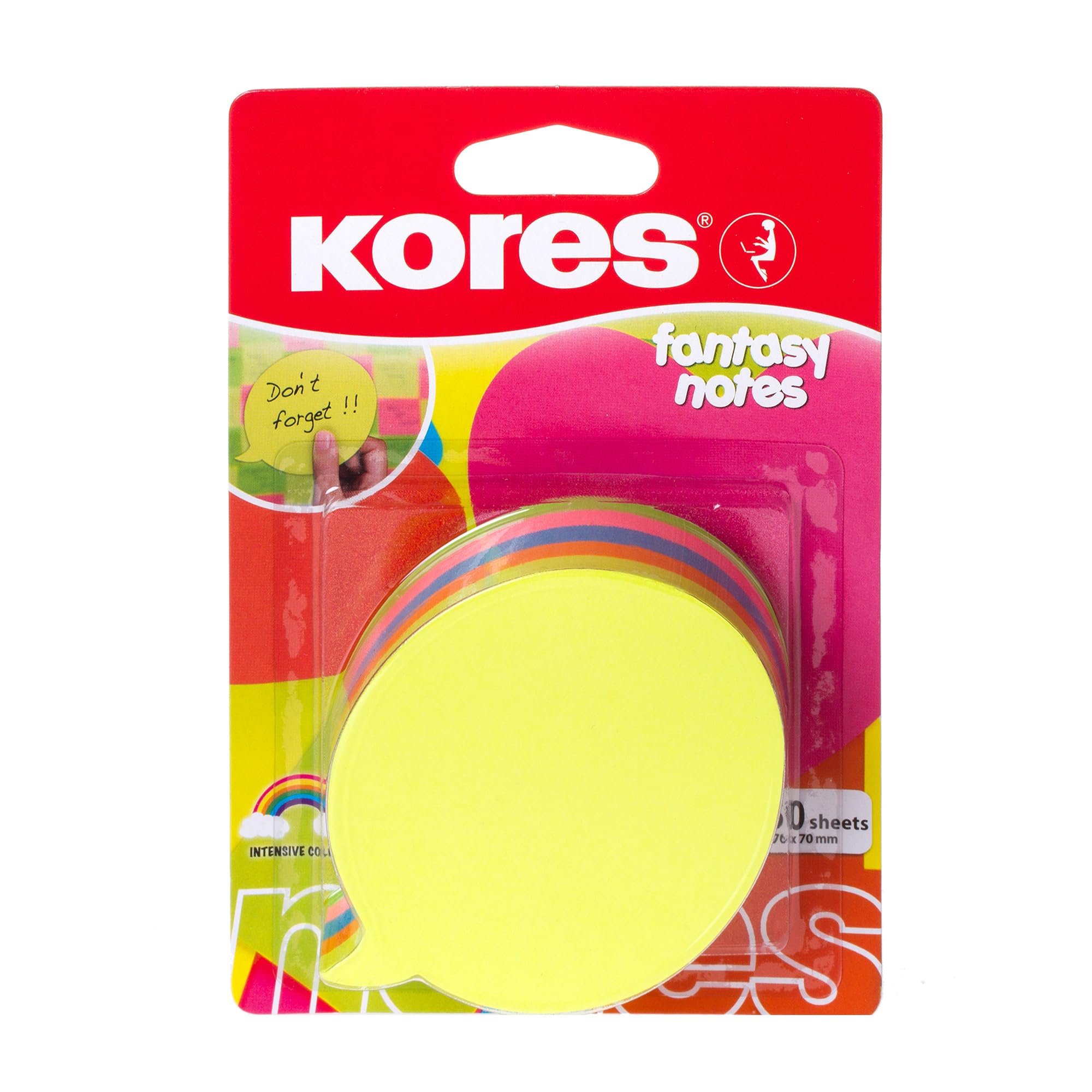 Kores - Bubble Shaped Fantasy Sticky Notes - Gekleurde, Sticky Notes Set, Briefpapier benodigdheden, Notitieblok, Schoolbenodigdheden, Leraar benodigdheden, Kantoorbenodigdheden - 70x70mm, Pack van 1