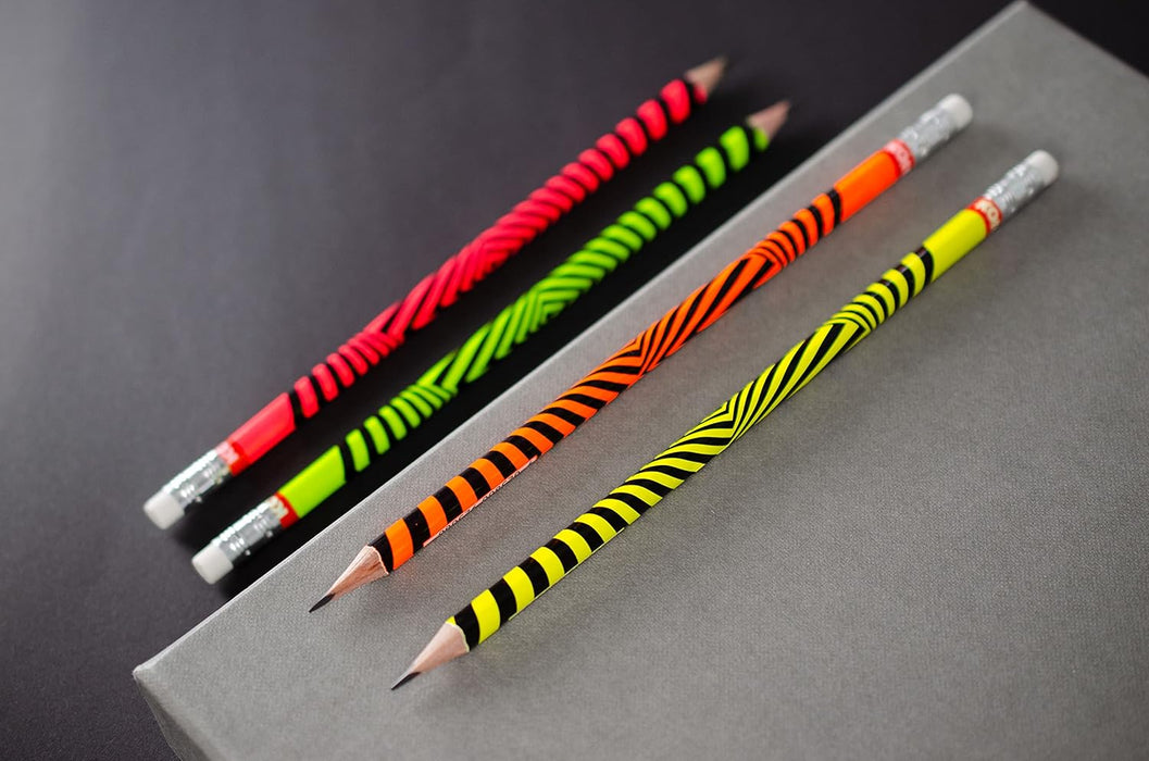 Kores - Grafitos Neon: HB grafietpotloden met zachte lood, driehoekige vorm, schoolbenodigdheden voor schrijven, tekenen en schetsen, Pack van 12