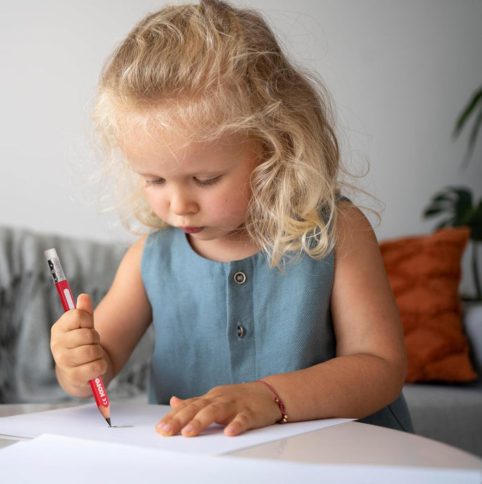 Kores - Coach: Jumbo potloden voor kinderen, zachte HB-vulling en gum, ergonomische driehoekige vorm, schoolbenodigdheden voor het ontwikkelen van schrijven, 3 stuks
