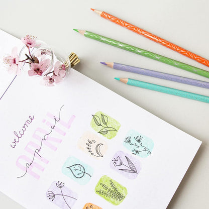Kores Kolores Style kleurpotloden, 26 kleuren, waaronder trendy metallic, neon & mooie pasteltinten voor wit, donker en ambachtelijk papier, 26 kleurpotloden in een doos voor kinderen, kunstenaars