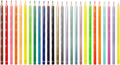 Kores Kolores Style kleurpotloden, 26 kleuren, waaronder trendy metallic, neon & mooie pasteltinten voor wit, donker en ambachtelijk papier, 26 kleurpotloden in een doos voor kinderen, kunstenaars