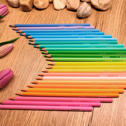 Kores 93321 Kolores Pastelkleurpotloden, 24 pastelkleuren, trendy en mooie pasteltinten voor wit, donker en ambachtelijk papier, 24 pastelpotloden in een doos voor kinderen, kunstenaars