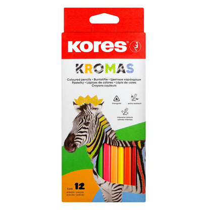 Kores BB93391 Kromas kleurpotloden, 3-hoekig, 12 kleuren