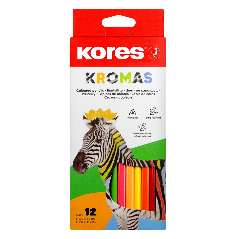 Kores BB93391 Kromas kleurpotloden, 3-hoekig, 12 kleuren