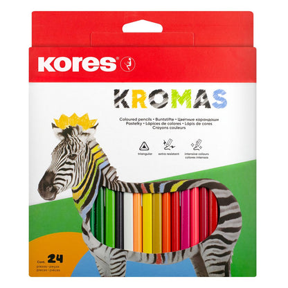 Kores BB93392 Kromas kleurpotloden, 3-hoekig, 24 kleuren