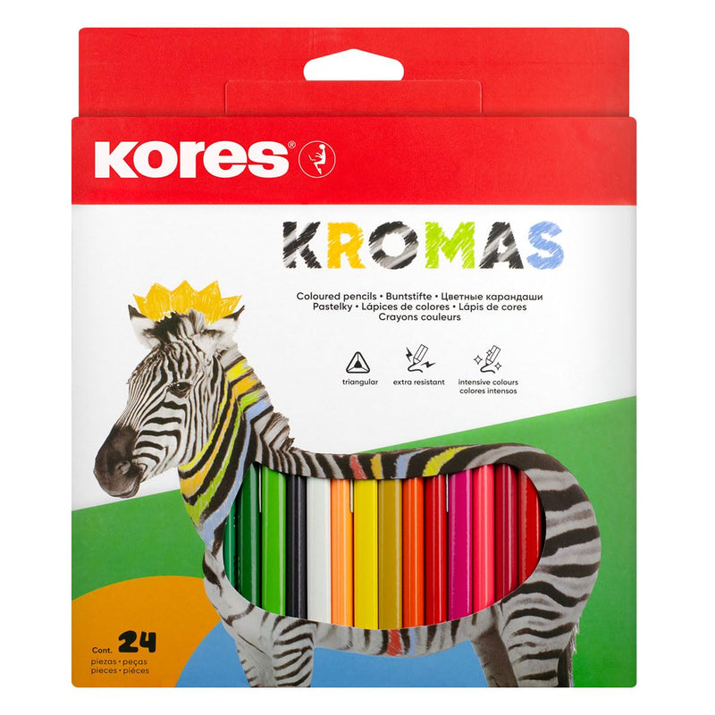 Kores BB93392 Kromas kleurpotloden, 3-hoekig, 24 kleuren