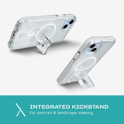 Tech21 Evo Crystal Kick case for iPhone 15 Plus - Compatible with MagSafe - Impact Protection Case - White
