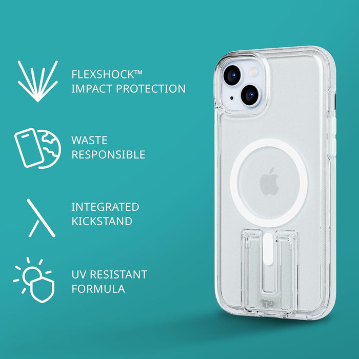 Tech21 Evo Crystal Kick case for iPhone 15 Plus - Compatible with MagSafe - Impact Protection Case - White