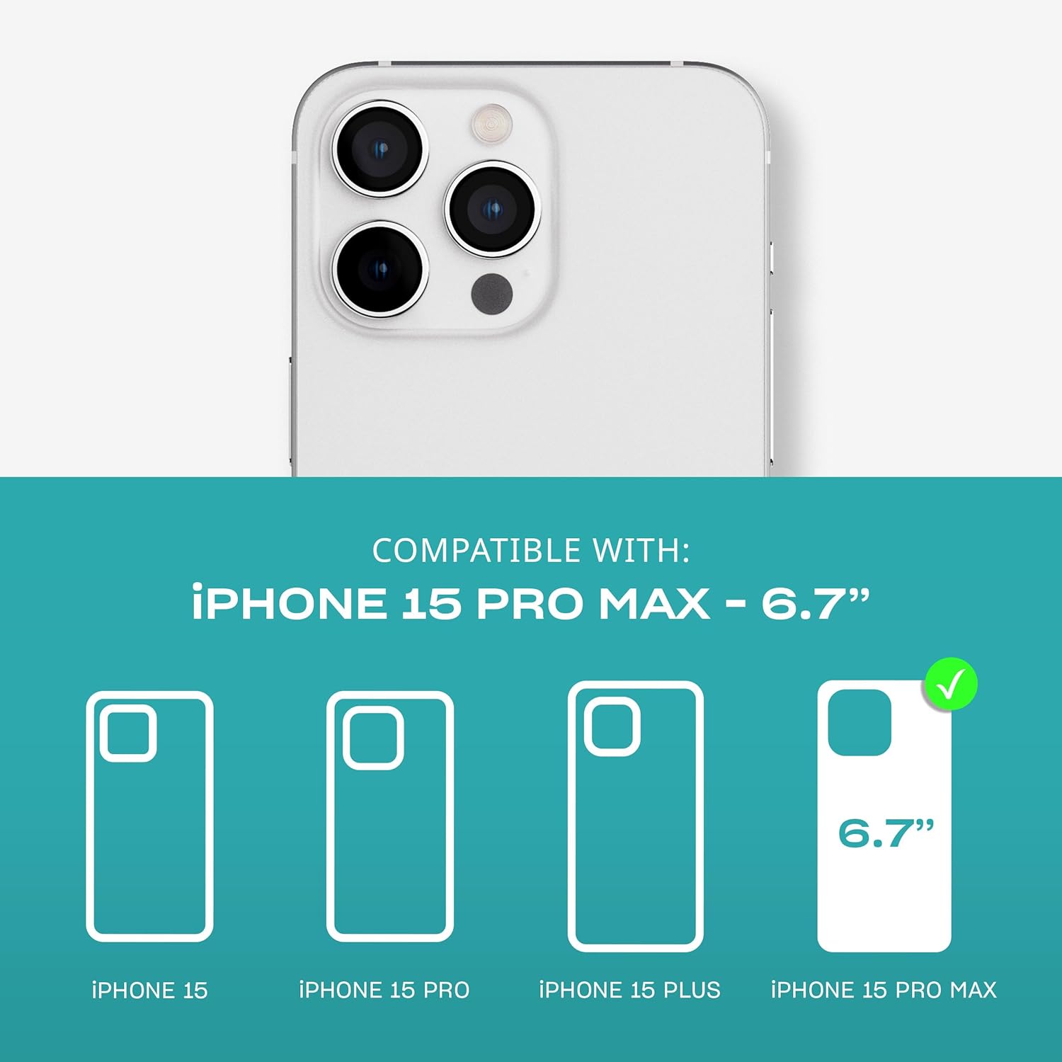 Tech21 Evo Crystal Kick case for iPhone 15 Pro Max - Compatible with MagSafe - Impact Protection Case - White