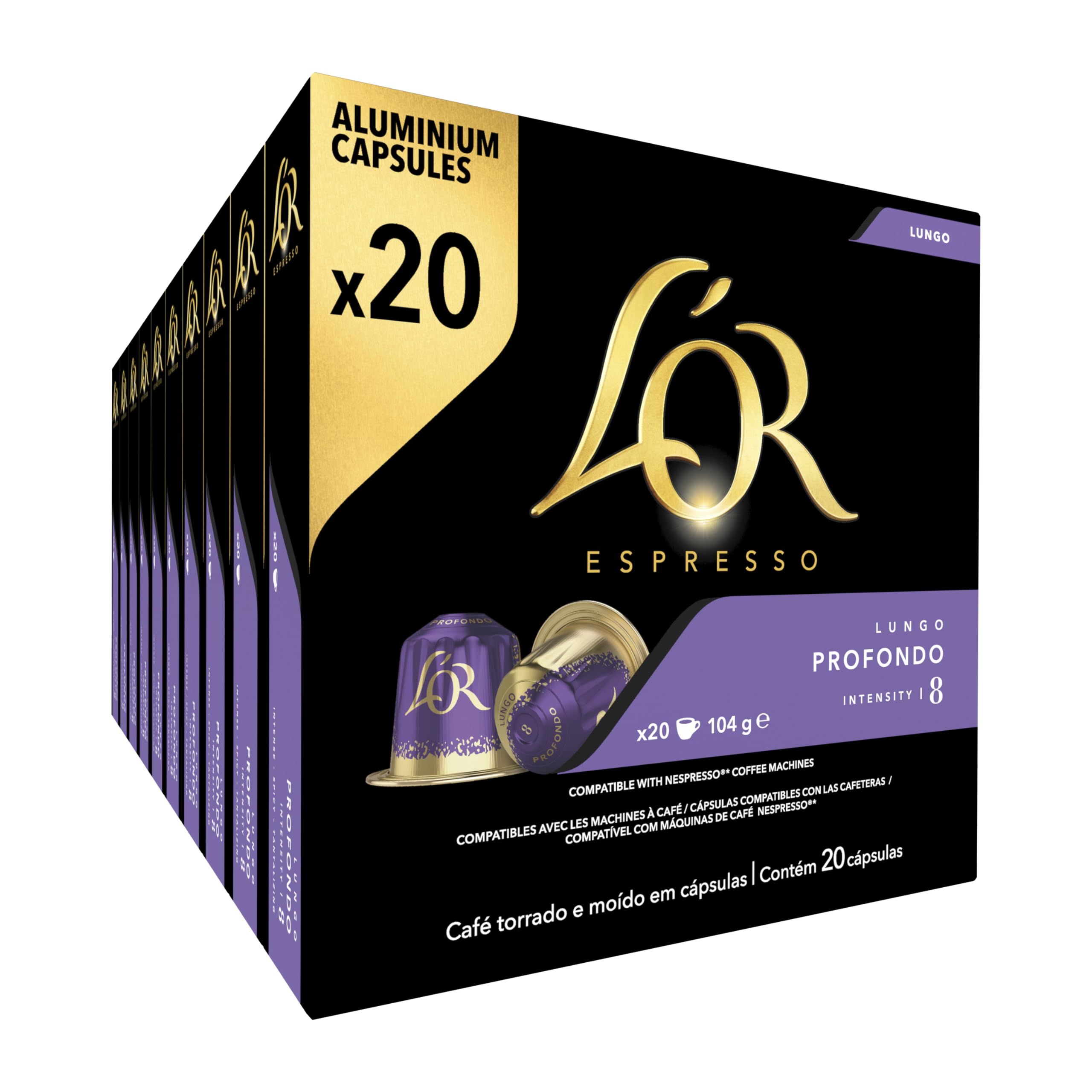 L`Or Espresso Koffiecups Lungo Profondo (200 Lungo Koffie Capsules) 10 X 20 Cups