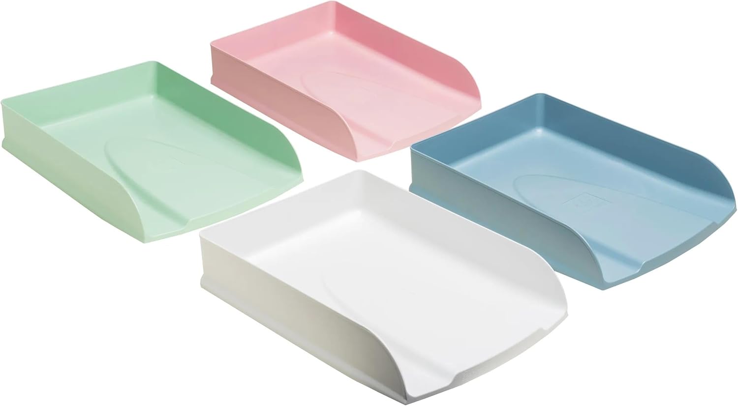 Exacompta - Ref 111303SETD - Set of 4 COMBO STYLI Autentik letter trays - size 34.5 x 25.5 x 24.5 cm - for A4+ format - 4 assorted colours