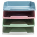 Exacompta - Ref 111303SETD - Set of 4 COMBO STYLI Autentik letter trays - size 34.5 x 25.5 x 24.5 cm - for A4+ format - 4 assorted colours